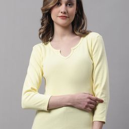 FBAR V-Neck Long Sleeves Ribbed Cotton Top-picture-5