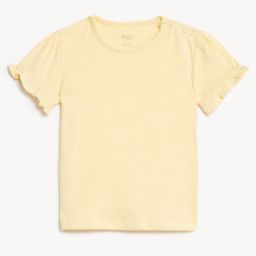 Marks & Spencer Girls Round Neck Puff Sleeves Cotton Top-image-29