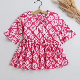 The Magic Wand Girls Tie & Dye Printed Cotton Peplum Top-image-93