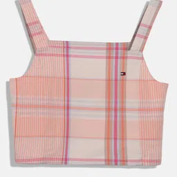 Tommy Hilfiger Girls Checked Sleeveless Pure Cotton Top-image-16