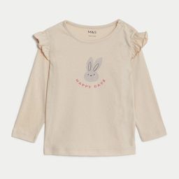Marks & Spencer Girls Graphic Printed Cotton Top-38