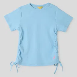 Somersault Girls Round Neck Pure Cotton Top With Drawstrings-image-14