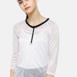 Campus Sutra Raglan Sleeves Sheer Cotton Top-image-60