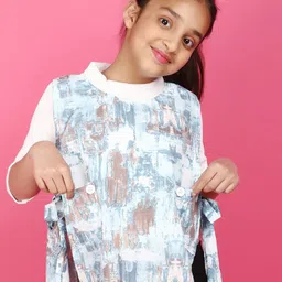 V-Mart Girls High Neck Abstract Printed Cotton Top-image-44
