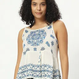 CHARMGAL Print Placement Print Cotton Top-image-34