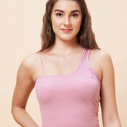 Globus Ribbed One Shoulder Fitted Top-image-3
