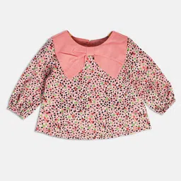 MINI KLUB Girls Abstract Printed Pure Cotton Top-image-27