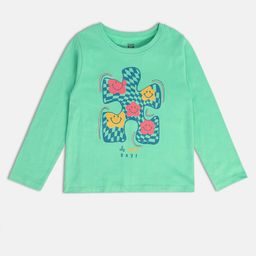 MINI KLUB Girls Graphic Printed Pure Cotton Top-image-33