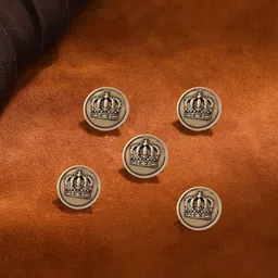 COSA NOSTRAA Set Of 5 Circular Daring Deer Textured Buttons-46