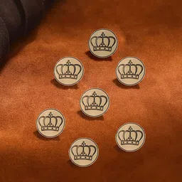 COSA NOSTRAA Set Of 7 Circular Daring Deer Textured Buttons-35