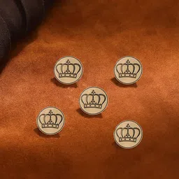 COSA NOSTRAA Set of 5 Circular Daring Deer Textured Buttons-13