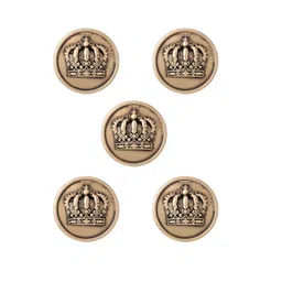 COSA NOSTRAA Set Of 5 Circular Daring Deer Textured Buttons image 4