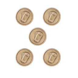 COSA NOSTRAA Set of 5 Circular Daring Deer Textured Buttons image 3