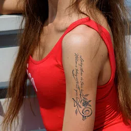 LICK Plant Base Semi Temporary Typography Matte Finish Body Tattoo - Navy Blue-53
