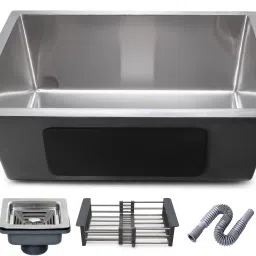 Handmade Kitchen Sink 18" X 16" X 9" Sound Proof Single Bowl Stainless Steel Matt Finish_A101 Vessel Sink-image-21