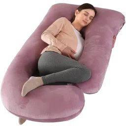 COTTON PREGNANCY PILLOW Polyester Fibre Solid Pregnancy Pillow Pack of 1-image-18