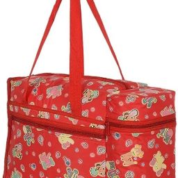 PVC Teddy Print Mothers Bag With 2 Bottle Holders & Handle (Red) Mothers Bag-image-49