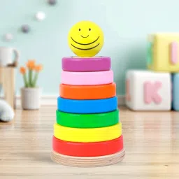 Shape Stacker Rainbow Tower with Activity Flashcards 15 Pieces |-16