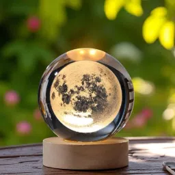MoonGlow 3D Crystal Moon Table Lamp | Table Lamp-image-50