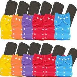 reusable washable adjustable button diaper for baby with wet free insert (0-2 Y-image-4