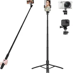 ATSolutions Capture Every Moment: Versatile 360° Rotating Selfie Stick with Tripod Stand Tripod-0