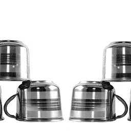 Pack of 12 Steel Steel Tea Cup/Coffee Cup, Set of 12 Piece, Sliver, 120 ML Steel-image-8