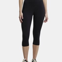 jockey 1391 Super Combed Cotton Elastane Stretch Women Black Capri-picture-44