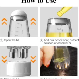 GOPINATH AUTOLINK Hair Oil Applicator Comb, Smooth Root Comb Applicator Bottle For Scalp Oil Cordless Epilator image 3