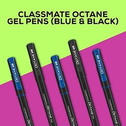 Classmate Octane- Blue and Black Gel Pens (Pack of 25)|Smooth Writing Pens|Water-Proof Ink for Smudge-Free writing|Preferred by Students for Exam & Class Notes|Study at Home Essentials image 3