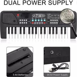 37 Keys Kids Piano Keyboard musical | Piano For Kids With Microphone393 (Black)-image-70
