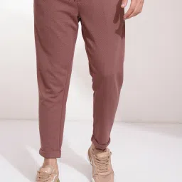 Popcorn Structured Men Solid Pink Track Pants-picture-25