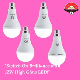 Set of 4 Rechargeable 12W Emergency Bulbs for Home 3 hrs Bulb Emergency Light-picture-9
