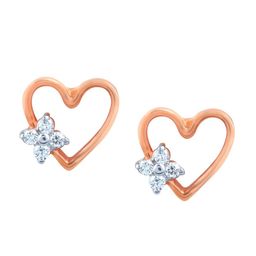 BHIMA Jewels 18K Hallmark 750 Purity Rose Gold Heart Diamond Stud-image-96