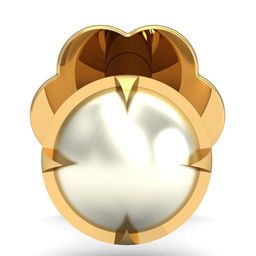 KUBERBOX 18KT Gold Ashen Round Pearl Nose Stud-0.45gm-image-36