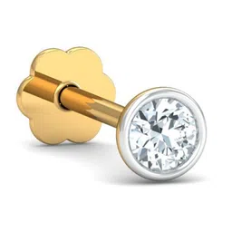 KUBERBOX Bezel 18KT Gold Diamond Studded Nose Pin-0.26g-image-88