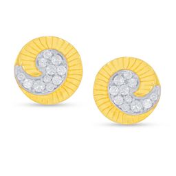 BHIMA 22K Hallmark 916 Purity Yellow Gold Round Stone Stud-image-33