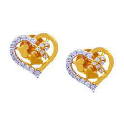 BHIMA 22K Hallmark 916 Purity Yellow Gold Heart Stone Stud-image-69