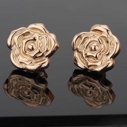 Carlton London 925 Sterling Silver- Rose Gold-Plated Floral Studs-30