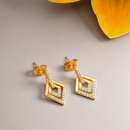 aadita Gold-Toned Geometric Drop Earrings-40