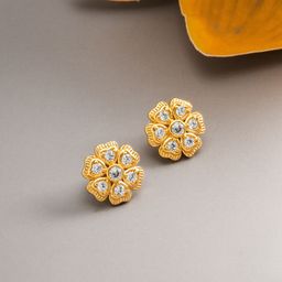 aadita Gold-Toned Geometric Studs Earrings-41