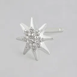 VANBELLE Set Of 2 925 Sterling Silver CZ Stars & Moon Shaped Studs image 3