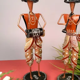 apka mart Orange & Gold Toned 2 Pieces Figurine Showpieces-image-76