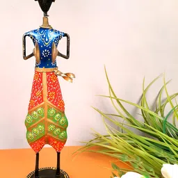 apka mart Black & Blue Metal Figurine Showpiece-3