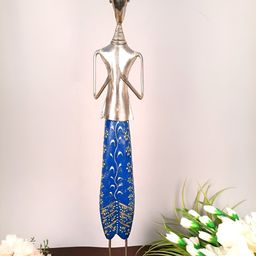 apka mart Silver Toned & Blue Metal Figurine Showpiece-4
