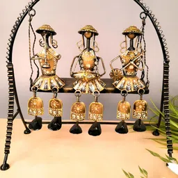apka mart Gold Toned & Black 3 Pieces Figurine Showpieces-image-77