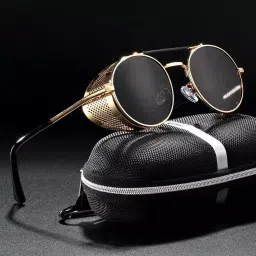 UV Protection, Toughened Glass Lens, Gradient Round Sunglasses (Free Size)-image-30