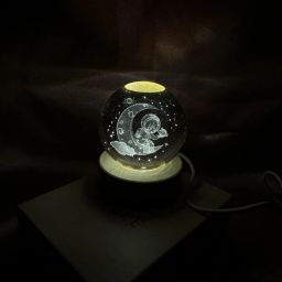 Galaxy Crystal Ball Night Light,2.4 inch Glass Ball Night Lamp with Woodern Base Table Lamp-image-78