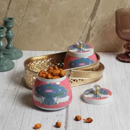 amaya decors White Cow Print Jars WIth basket Set of 2-picture-40