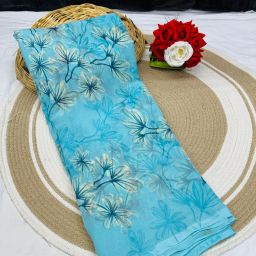 Printed Madhubani Georgette Saree-image-20
