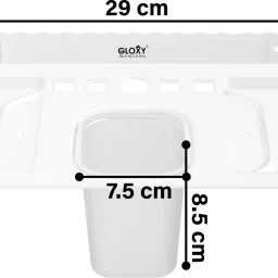 gloxy 2 in 1 Wall Mount Soap Case with Toothbrush Stand | Multipurpose use 11 inch 2 Bar Towel Rod image 5